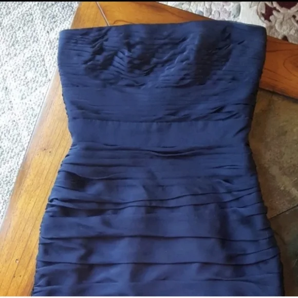 Monique Lhuillier Navy Chiffon Dress - NWT - Picture 2 of 6